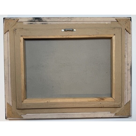 Oil Painting of an Oceanfront Garden Home w/ Sailboats On The Coast. Framed - Picture 8 of 9